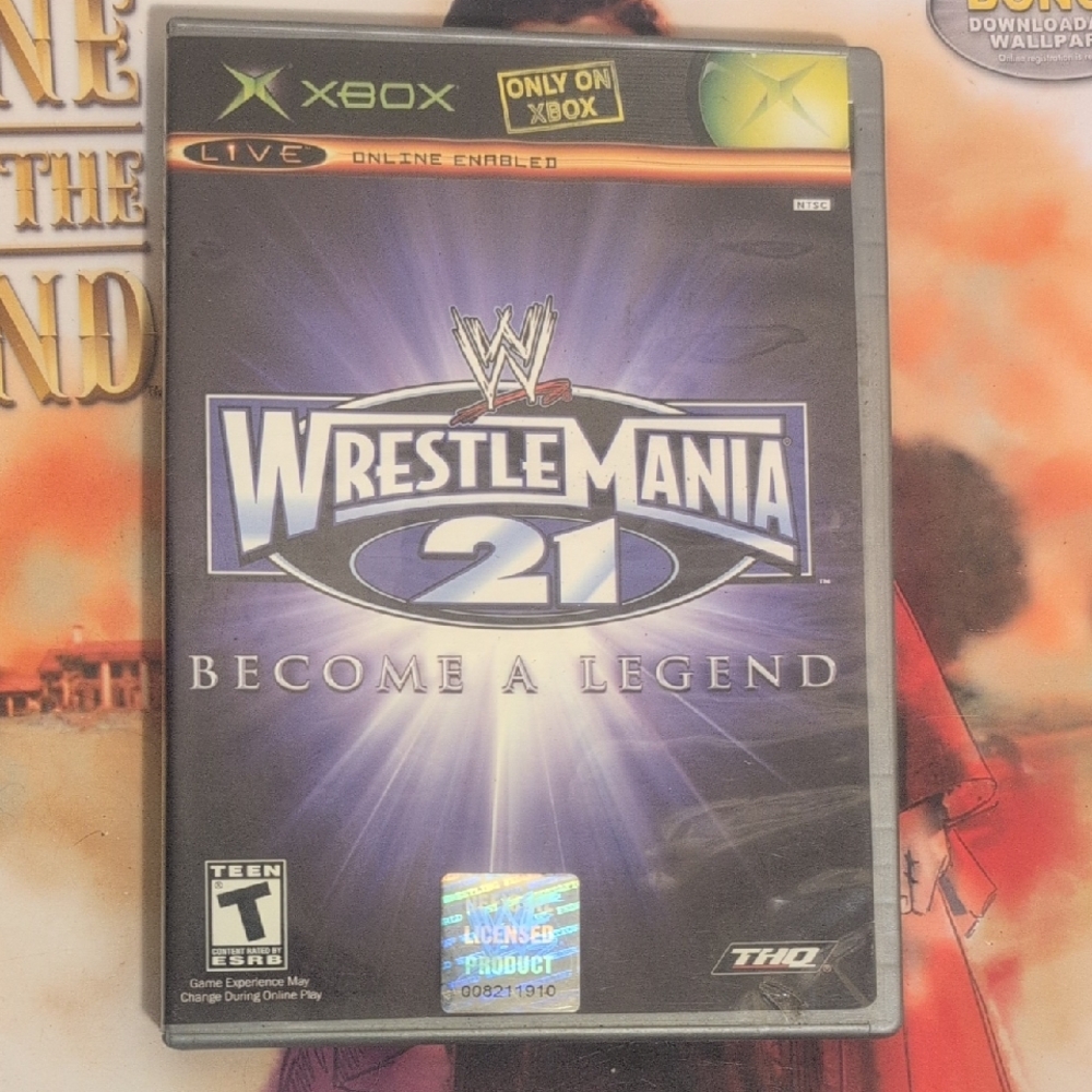 WWE WWF Xbox Live Microsoft Wrestlemania 21 Video Game Wrestling Vintage 2005
